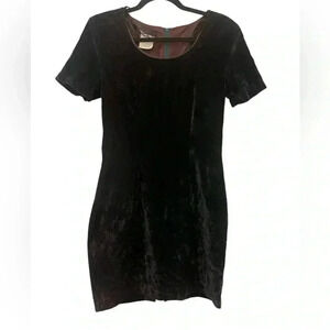 Vintage 90’s crushed velvet velour mini dress forest green grunge